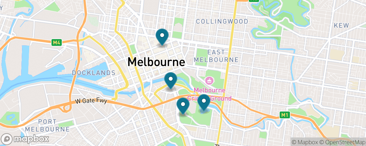 Map of the stops on “Melbourne for (Almost) Free”