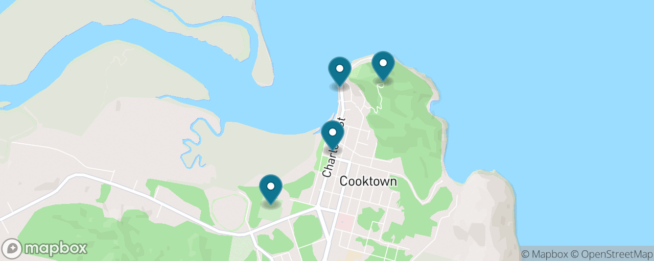 Map of the stops on “Cooktown: The Free History-and-Views Day”