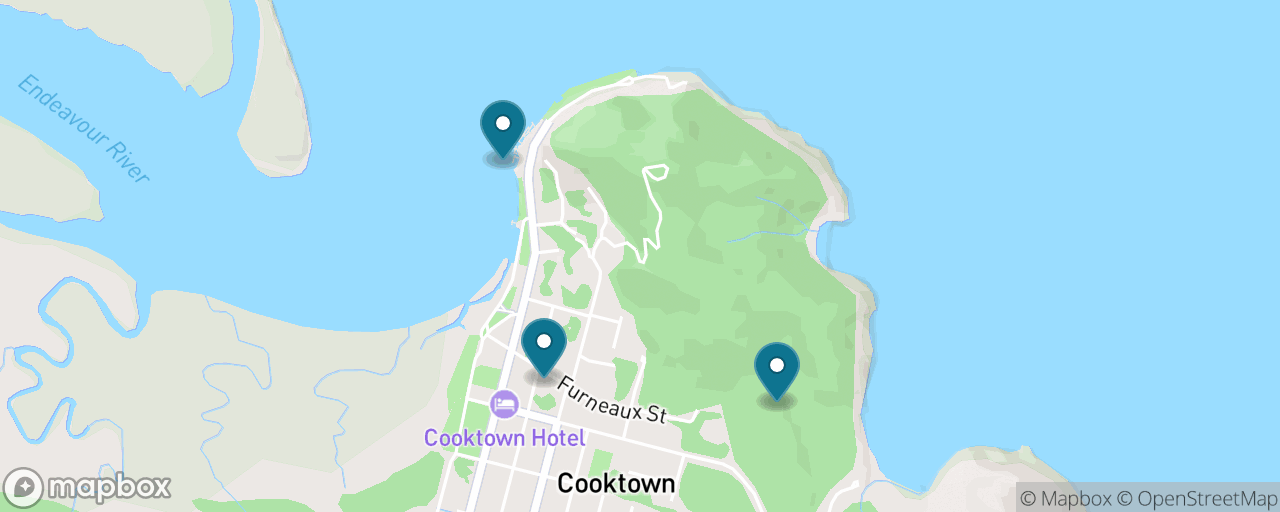 Map of the stops on “Cooktown: The Gentle, Step-Free Day”