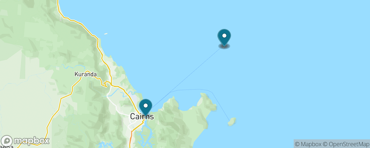 Map of the stops on “Green Island: Coral Cay & Reef in One Easy Day”