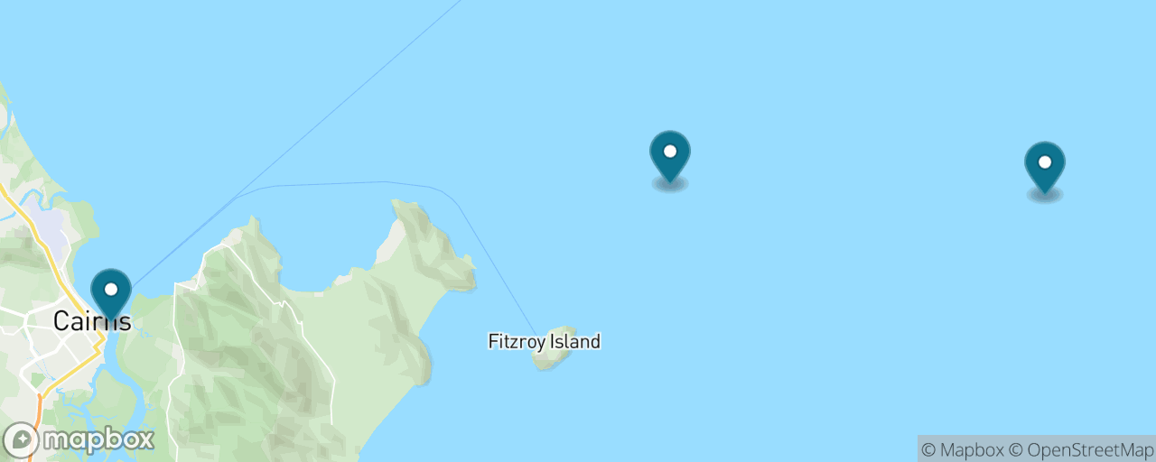 Map of the stops on “The Outer Great Barrier Reef: Pontoon & Snorkel Day”
