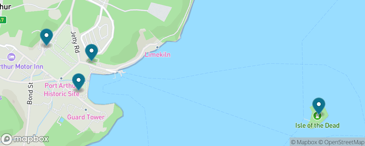Map of the stops on “Quick Convict Highlights”