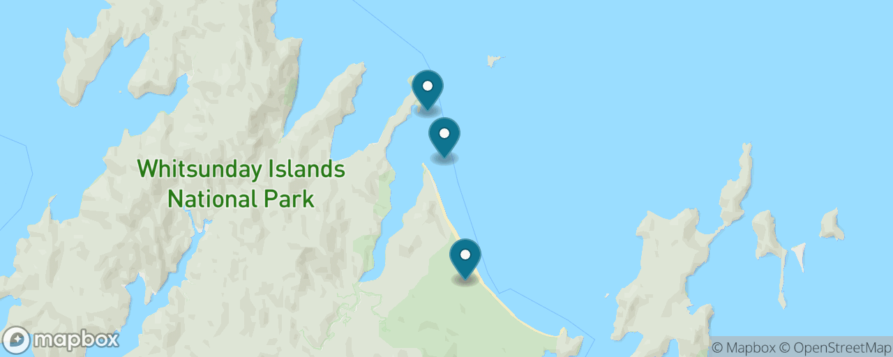Map of the stops on “Whitsunday Island: Snorkel the Fringing Shallows”