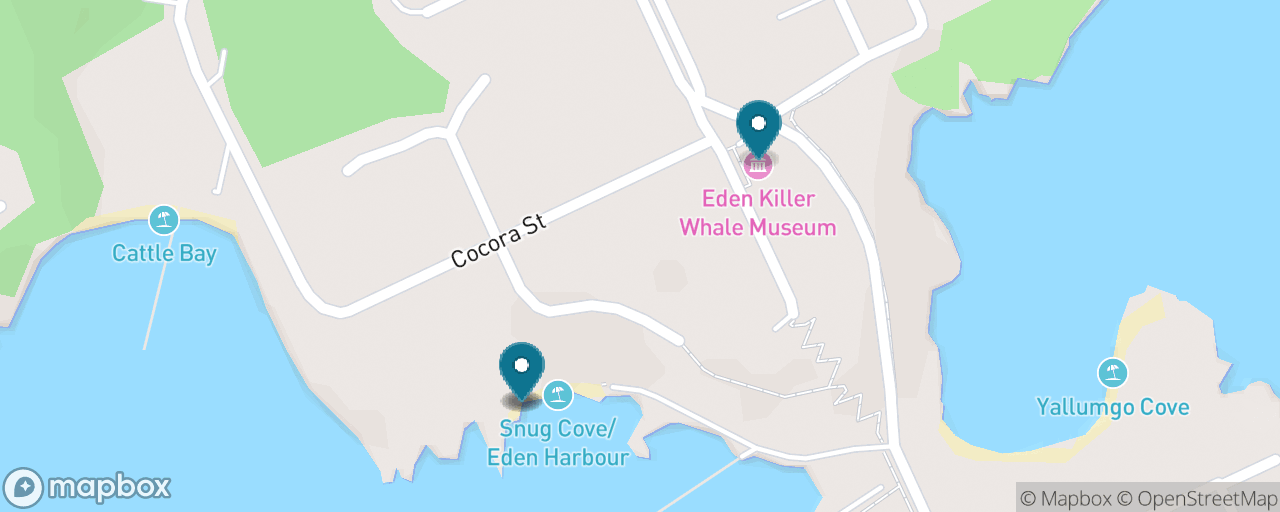 Map of the stops on “Twofold Bay Whale-Watching”