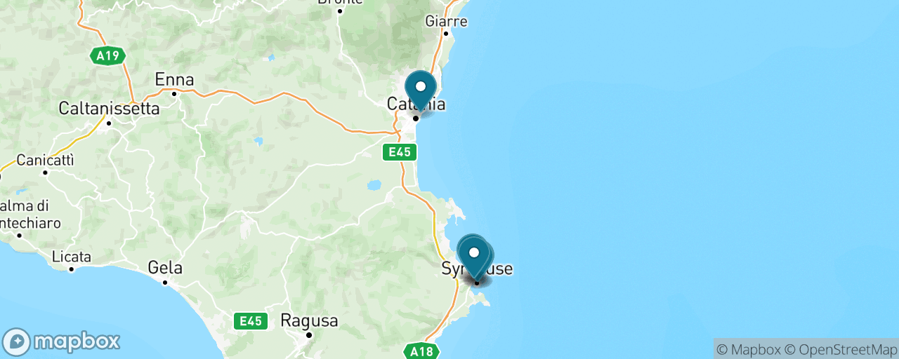 Map of the stops on “Syracuse & Ortigia by Train”