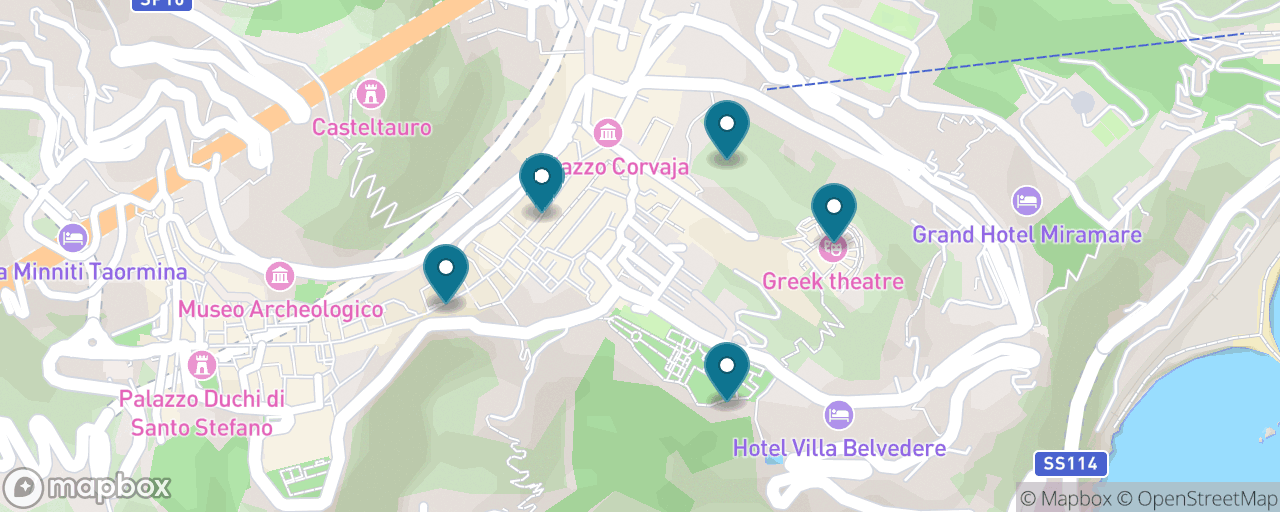 Map of the stops on “The Taormina Essentials”