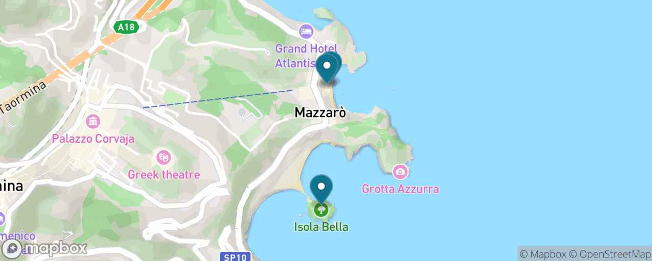 Map of the stops on “Isola Bella & the Mazzaro Cove”