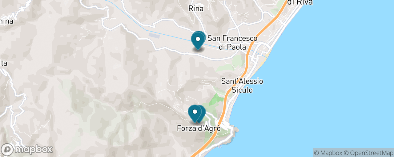 Map of the stops on “The Godfather Villages: Savoca & Forza d'Agro”