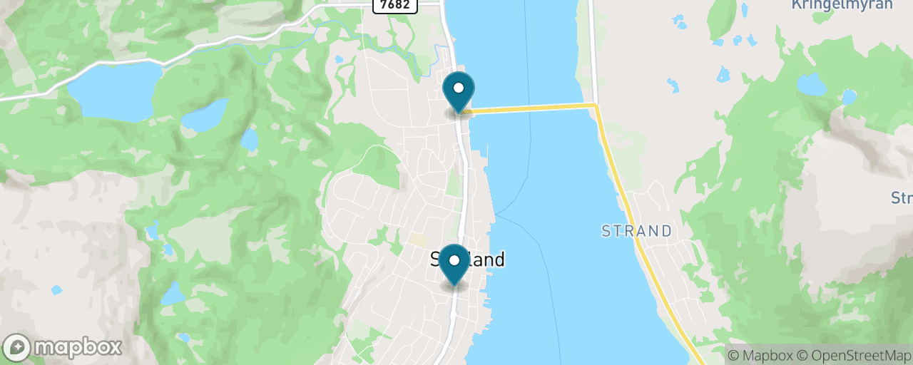 Map of the stops on “The Sortland Bridge Leg-Stretch”
