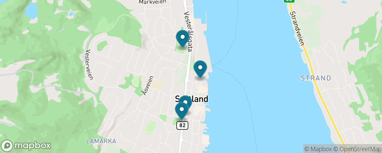 Map of the stops on “The Blue City Walk-Off”