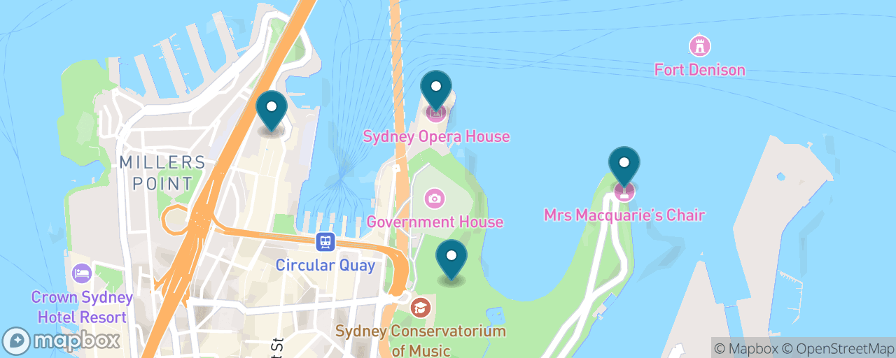 Map of the stops on “The Circular Quay Icons”