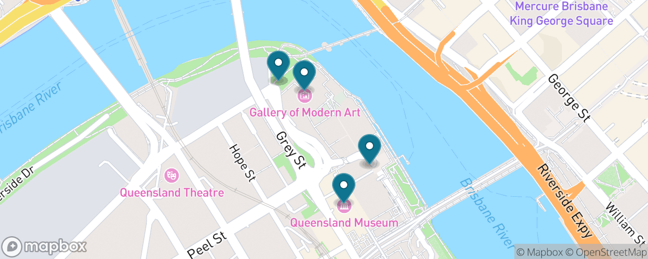 Map of the stops on “South Bank Culture Crawl”