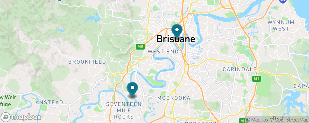 Map of the stops on “Cuddle a Koala at Lone Pine”
