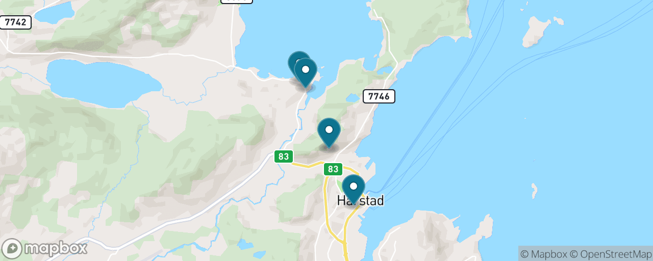 Map of the stops on “Trondenes Church & History”