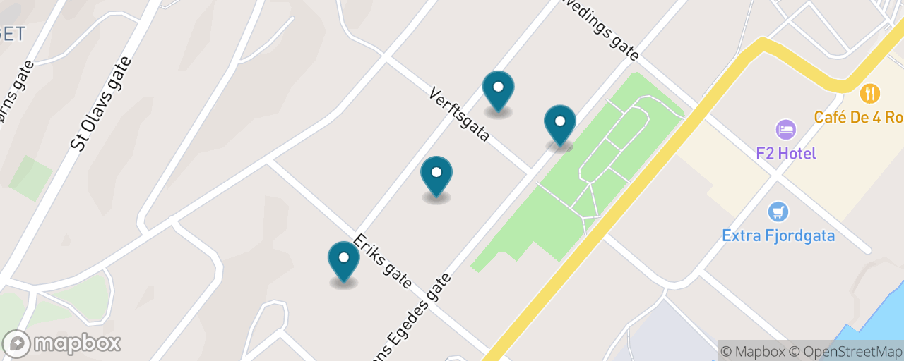 Map of the stops on “Harstad Town Stroll”
