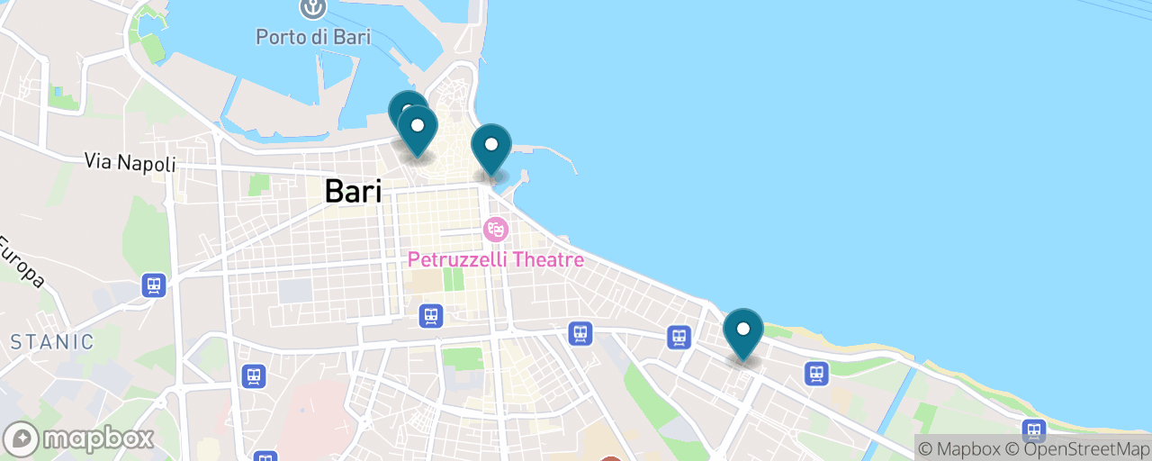 Map of the stops on “Bari with Kids”