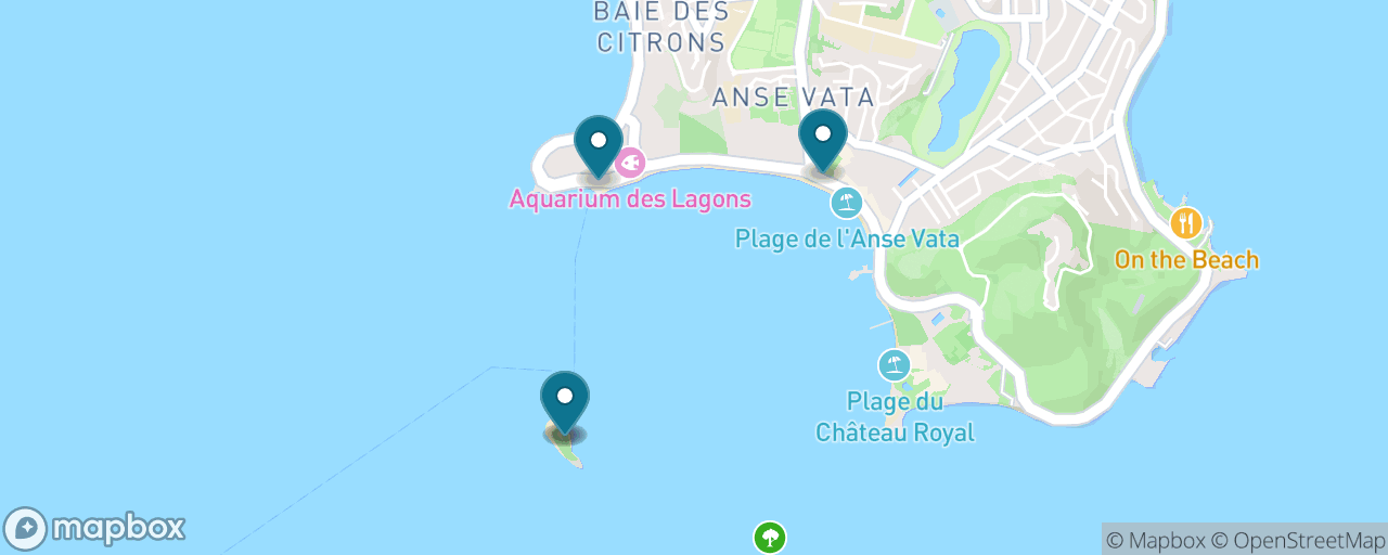 Map of the stops on “Duck Island Snorkel Trail”