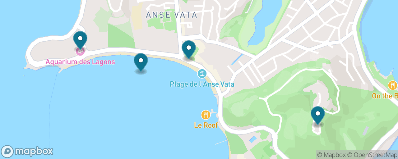 Map of the stops on “Ouen Toro, Anse Vata and the Aquarium by Hop-On Bus”