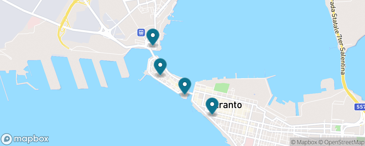 Map of the stops on “Taranto for Nothing: A Full Day Without Opening Your Wallet”