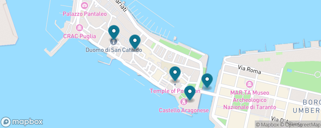 Map of the stops on “Taranto Old Town Essentials: Two Seas, Two Temples, One Island”