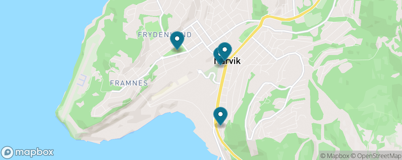 Map of the stops on “The Battle of Narvik on Foot”