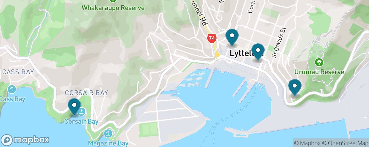 Map of the stops on “Lyttelton Village on Foot”