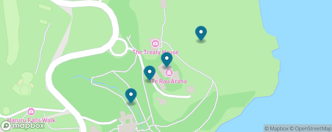 Map of the stops on “Waitangi Treaty Grounds, Properly”