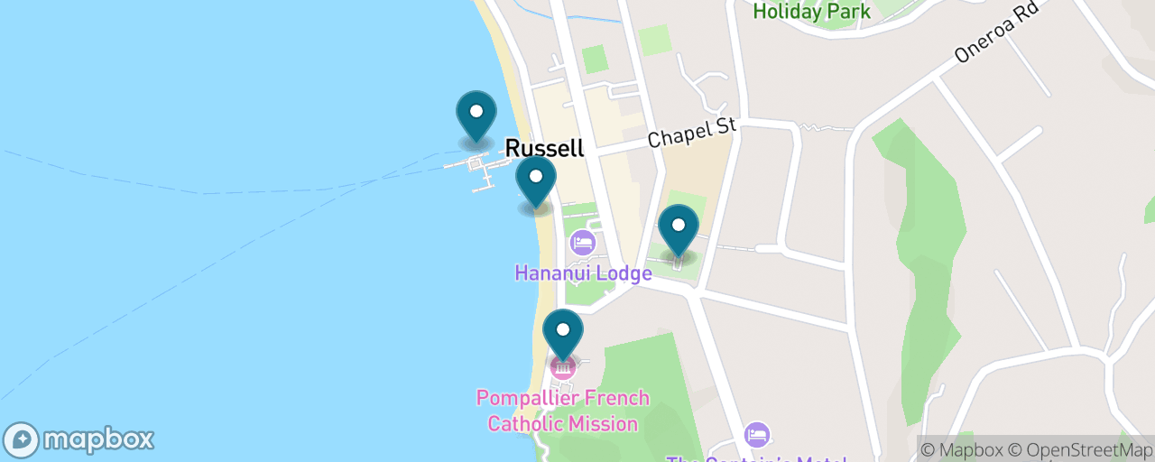 Map of the stops on “Historic Russell by Ferry”