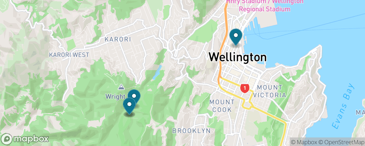 Map of the stops on “Zealandia & Native Wildlife”