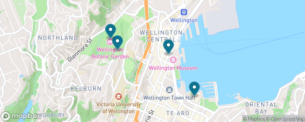 Map of the stops on “The Wellington Icons”