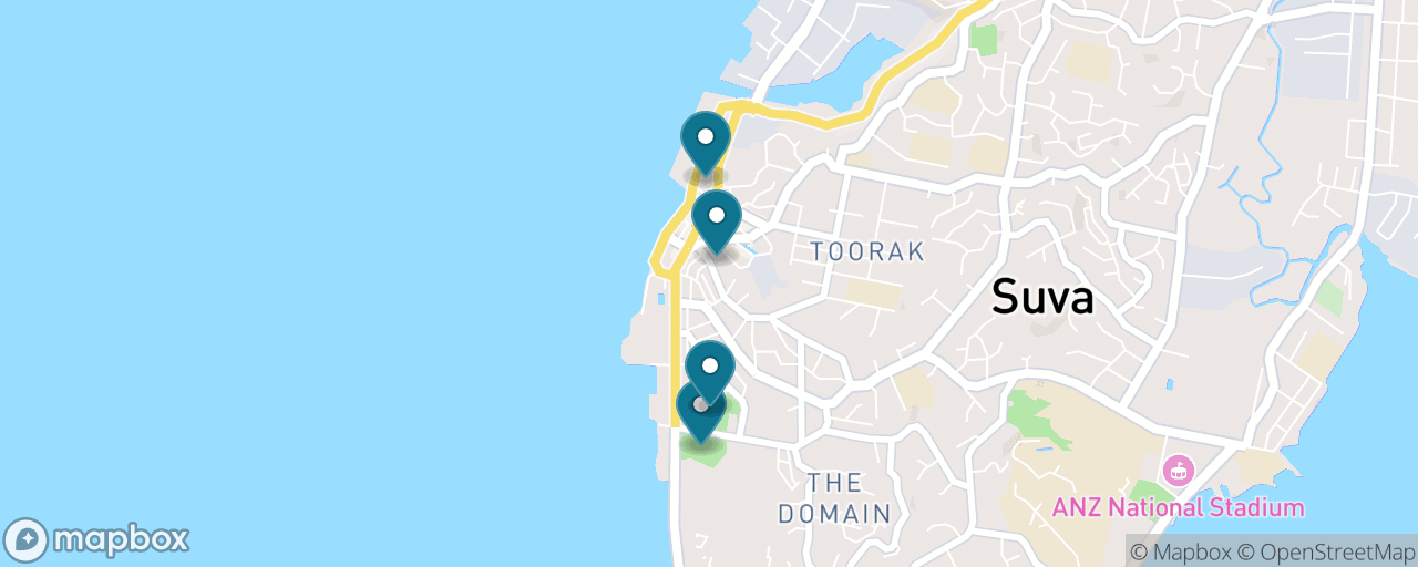 Map of the stops on “Suva: The Free Capital Walk”
