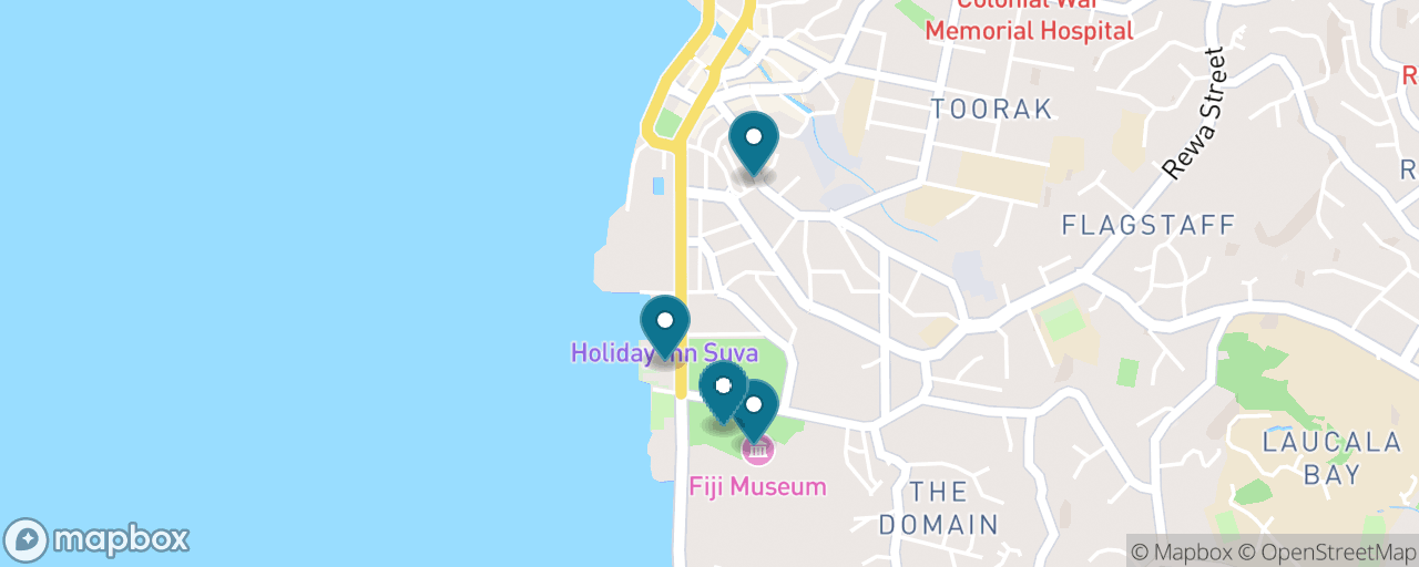 Map of the stops on “Suva: Museum & Colonial Capital (Rain-Proof)”