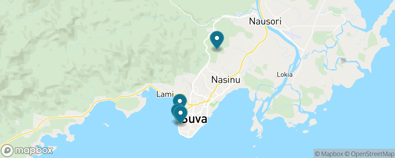 Map of the stops on “Suva: Rainforest Morning, Capital Afternoon”