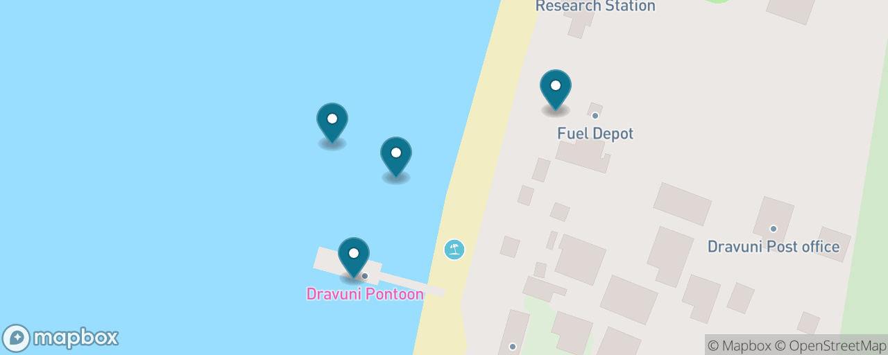 Map of the stops on “Dravuni: Snorkelling the Great Astrolabe Reef”