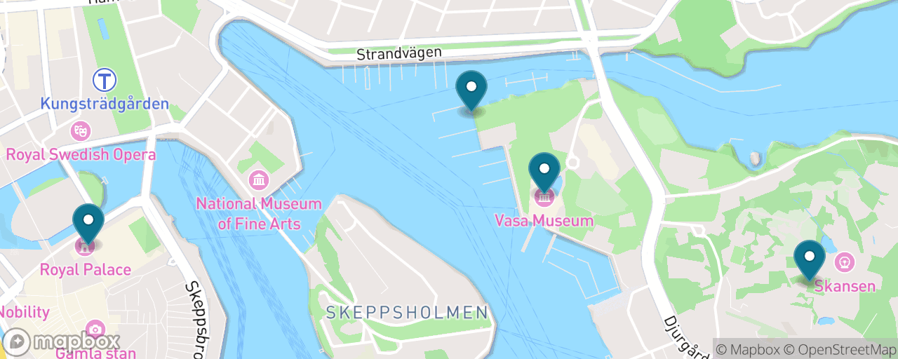 Map of the stops on “The Complete Stockholm Day”