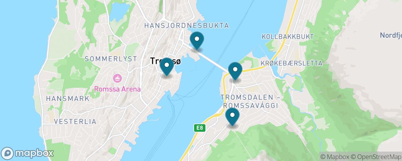 Map of the stops on “The Arctic Cathedral & Cable Car Classic”
