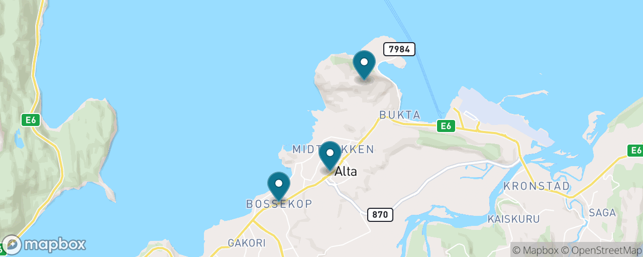 Map of the stops on “Cathedral, Komsa & the Old Trading Post”