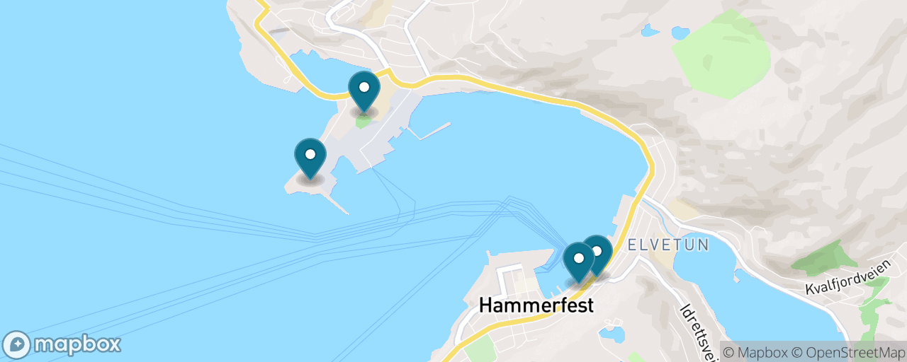 Map of the stops on “Hammerfest for Free”