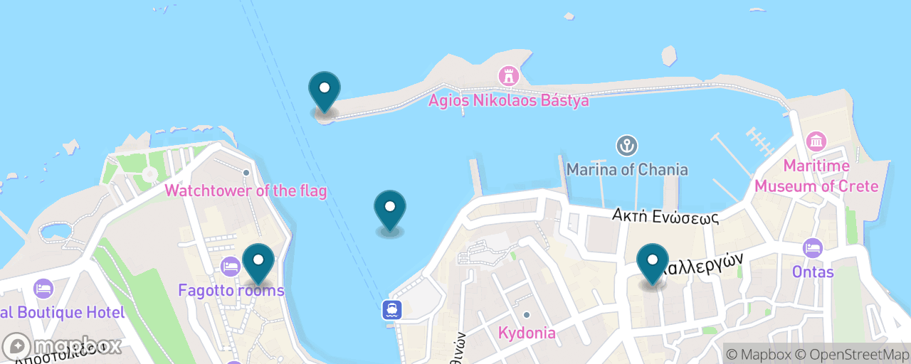 Map of the stops on “Chania Old Town, Done Right”