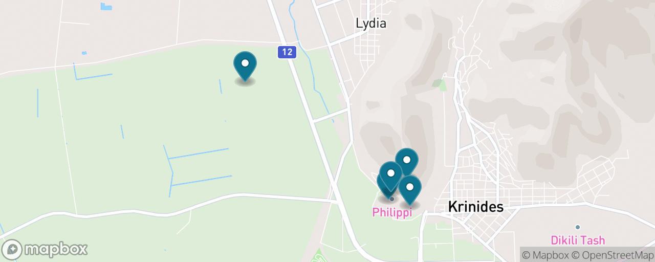 Map of the stops on “Ancient Philippi: Where Paul Preached in Europe”