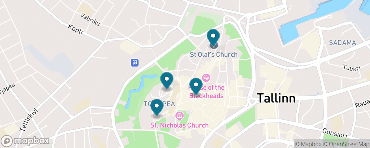 Map of the stops on “The Tallinn Old Town Classic”