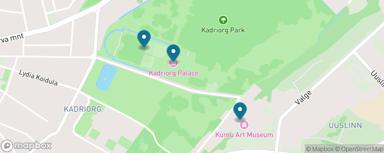 Map of the stops on “Kadriorg Palace & Kumu Art Day”
