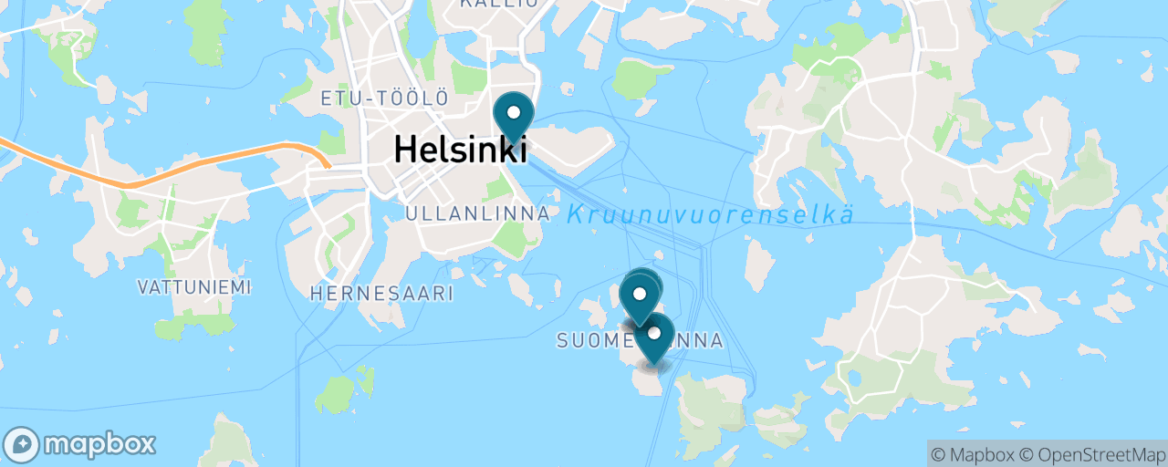 Map of the stops on “Suomenlinna: The UNESCO Sea Fortress”