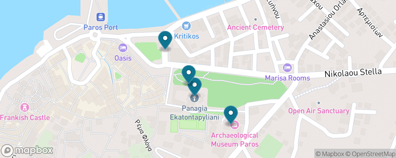 Map of the stops on “Parikia in the Rain”