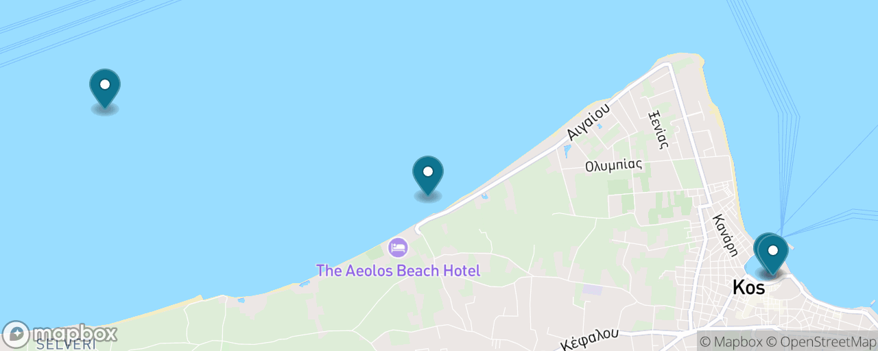 Map of the stops on “Cycle the Coast to Tigaki Beach”
