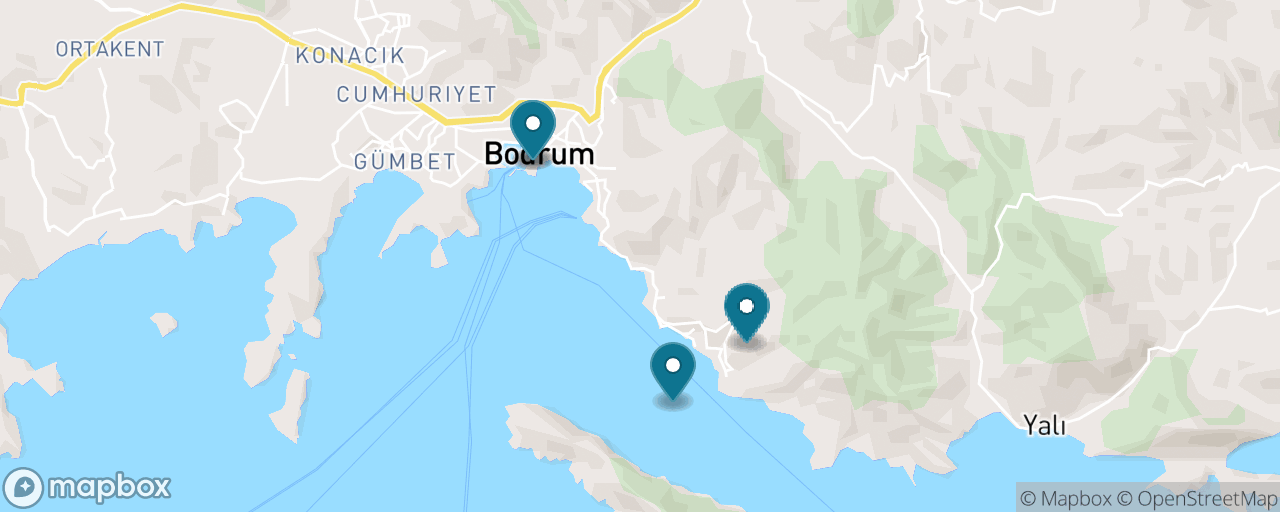 Map of the stops on “Gulet Bay Cruise & Swim Day”