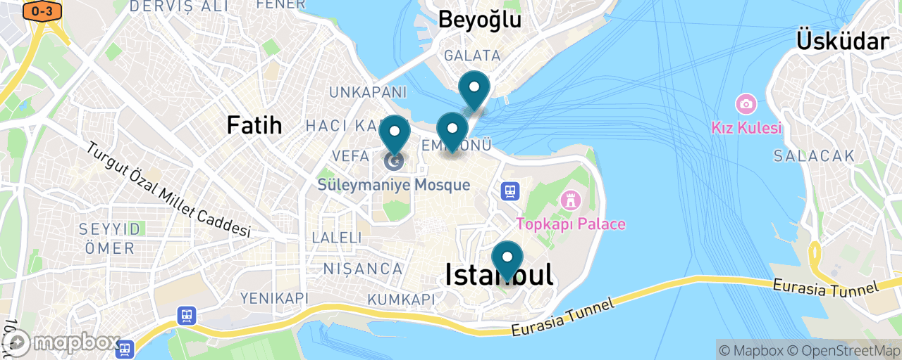Map of the stops on “Istanbul for Free”