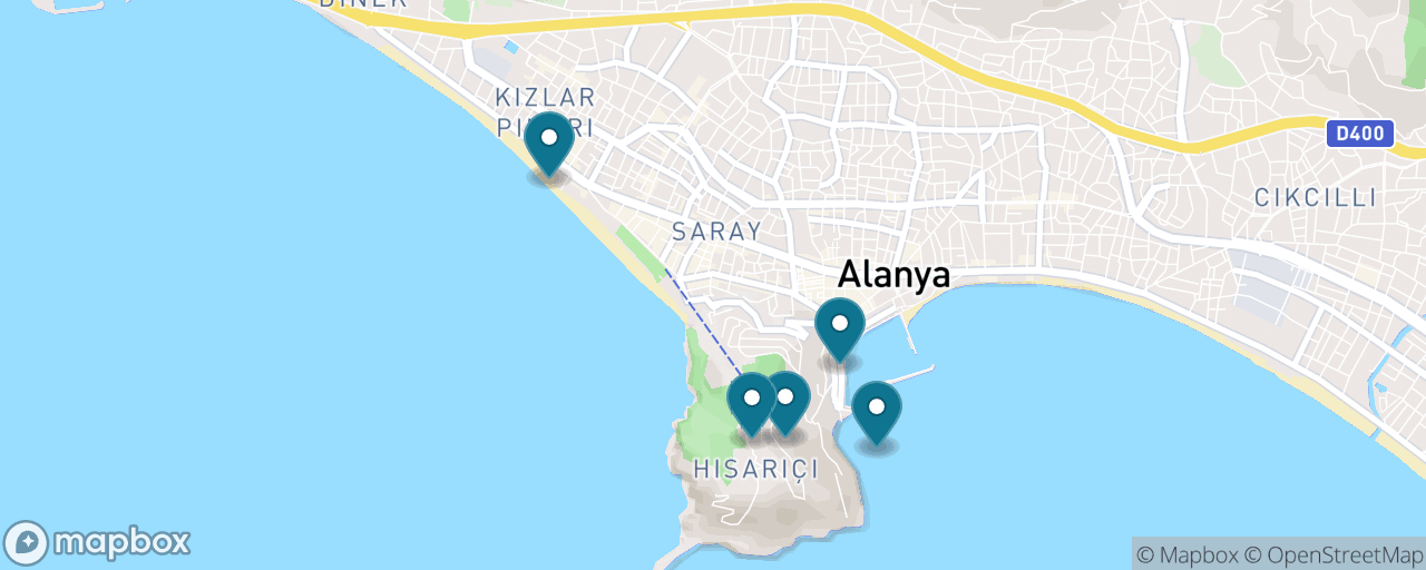 Map of the stops on “Alanya for Free”