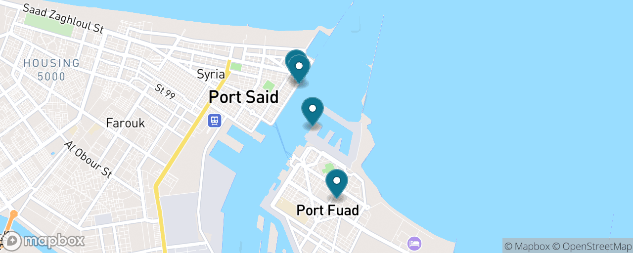Map of the stops on “The Port Fouad Ferry Family Day”