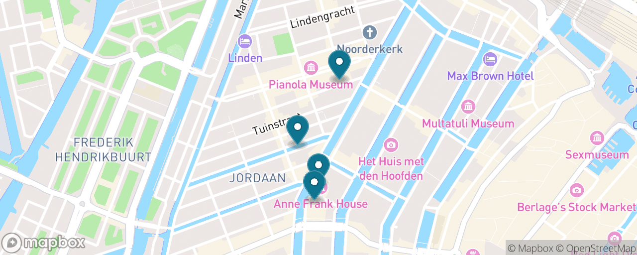 Map of the stops on “Anne Frank House & the Jordaan”